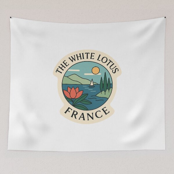 Item preview,  The White Lotus France Riviera Scene with Sunset Coastline designed and sold by Aryabek.