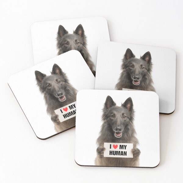 Item preview, Cute Belgian Sheepdog with Signboard I love my Human  designed and sold by LazyOwlStore.