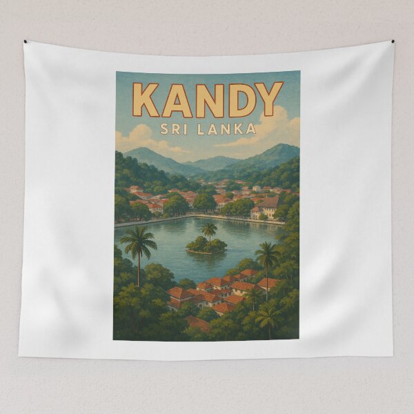 Item preview,  Kandy Lake and Cityscape with Central Highlands, Sri Lanka designed and sold by Aryabek.