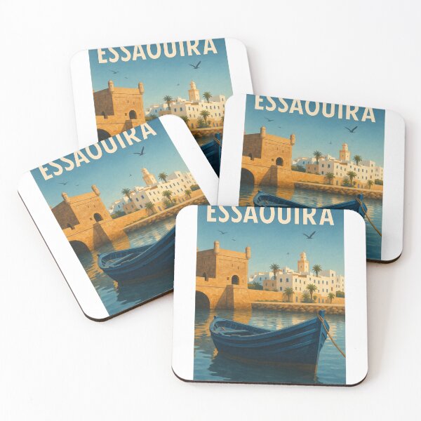 Item preview, Essaouira Morocco with Historic Seafront and Boat designed and sold by Aryabek.