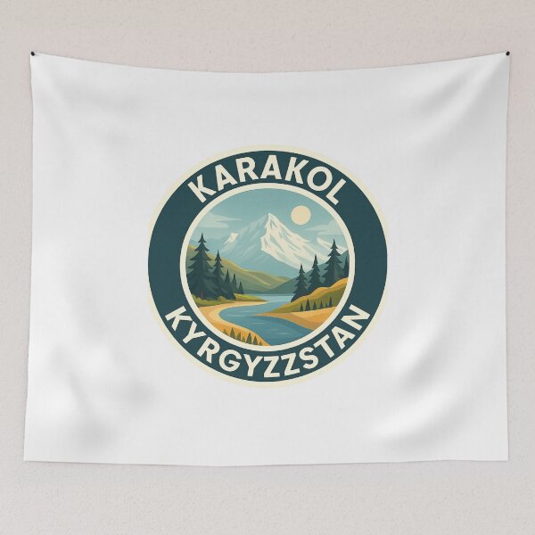 Item preview, Karakol Kyrgyzstan with River and Tien Shan Mountains designed and sold by Aryabek.