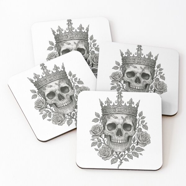Item preview, Crowned Skull with Roses designed and sold by Retrics Studio.