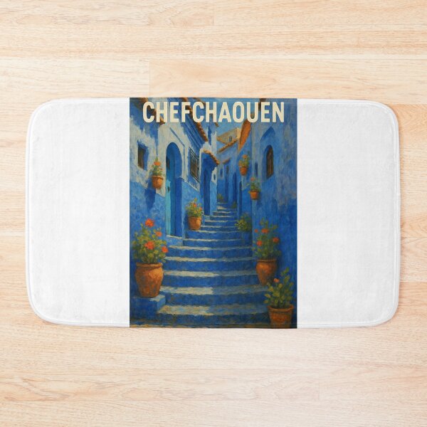 Item preview, Chefchaouen Morocco Blue Streets with Flowers designed and sold by Aryabek.