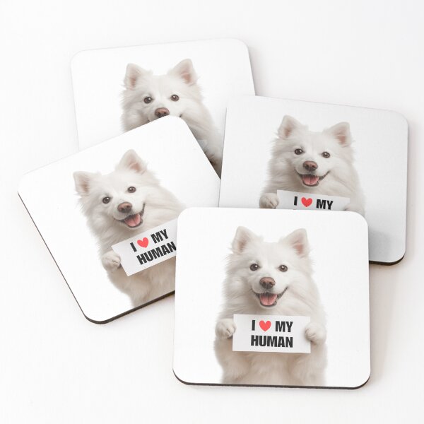 Item preview, Cute American Eskimo dog with Signboard I love my Human  designed and sold by LazyOwlStore.