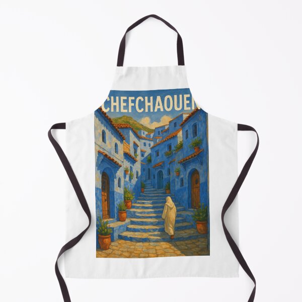 Item preview, Chefchaouen Morocco Stairs with Traditional Robe designed and sold by Aryabek.