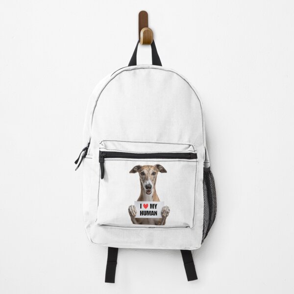 Item preview, Cute Greyhound dog with Signboard I love my Human designed and sold by LazyOwlStore.