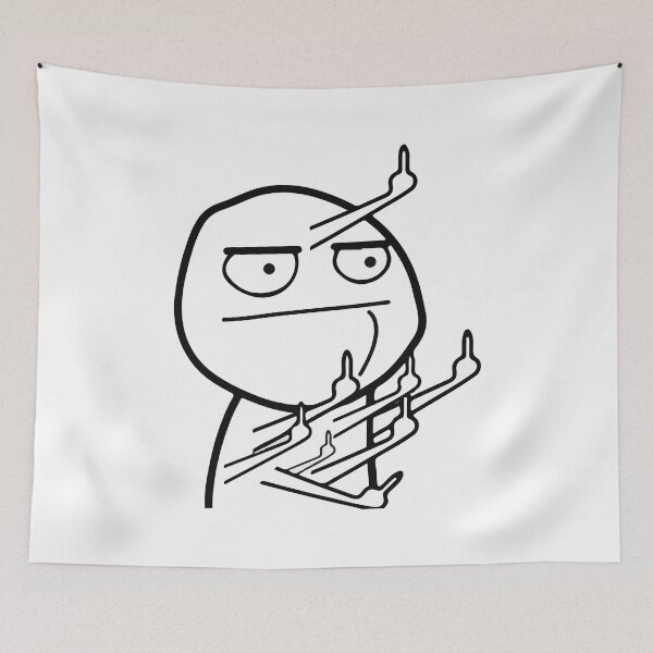 Item preview, Multiple Middle Fingers Rage Face Meme designed and sold by BrownHorse90s.