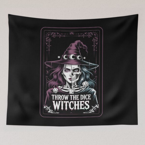 Item preview, Throw The Dice Witches – Gothic Skeleton Witch Illustration, Dark Magic & Occult Dice Art designed and sold by Marpin91.