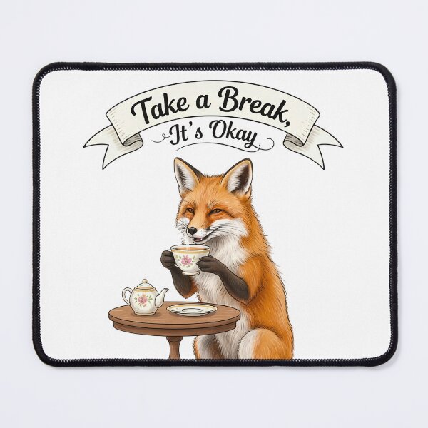 Item preview, Cute Fox Sticker – Take a Break It’s Okay | Tea, Self Care, Positivity & Mental Health Motivation designed and sold by stickmanvibes.