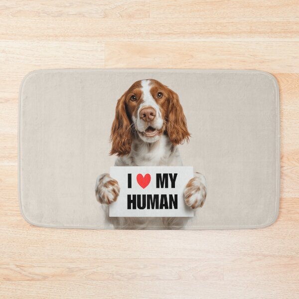Item preview, Cute Welsh Springer Spaniel dog with Signboard I love my Human  designed and sold by LazyOwlStore.