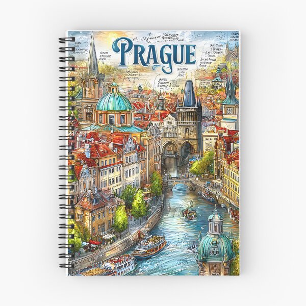 Item preview, Illustrated Map of Iconic Prague Landmarks designed and sold by Artessie.