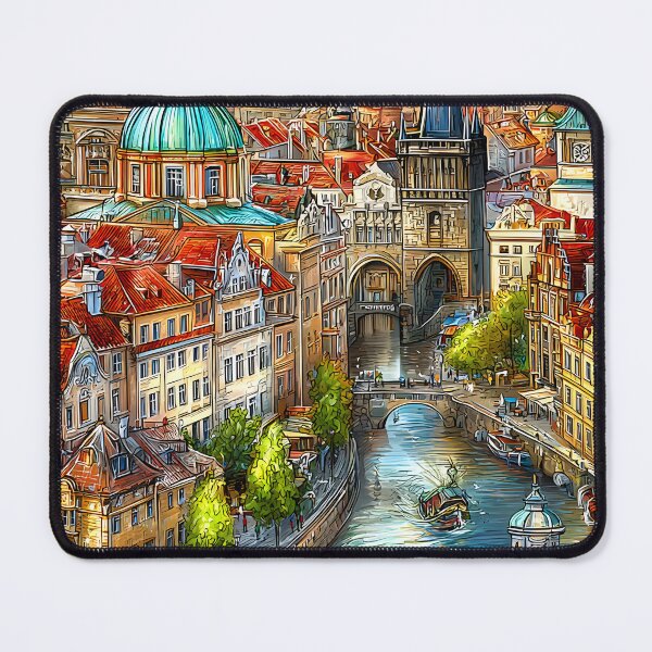 Item preview, Illustrated Map of Iconic Prague Landmarks designed and sold by Artessie.