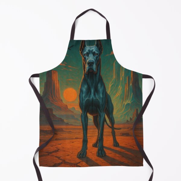 Item preview, Great Dane Retro Surreal Desert Poster designed and sold by Flying Doggo.