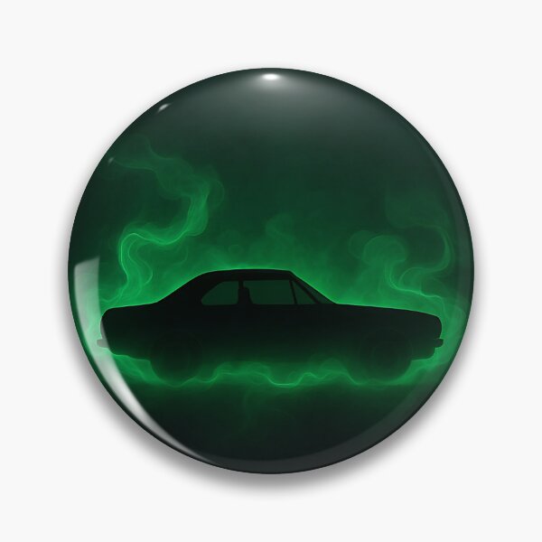 Item preview, Minimalist Car Silhouette with Green Neon Smoke – Dark Moody designed and sold by PosterFuel.