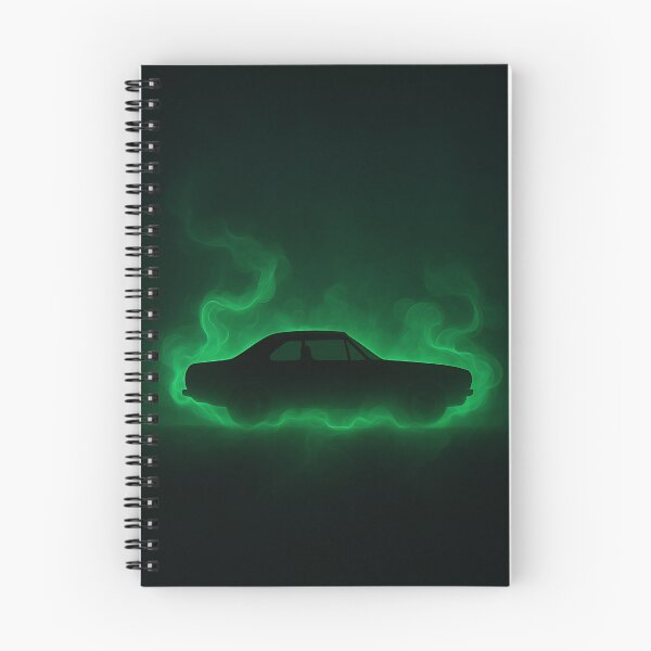 Item preview, Minimalist Car Silhouette with Green Neon Smoke – Dark Moody designed and sold by PosterFuel.