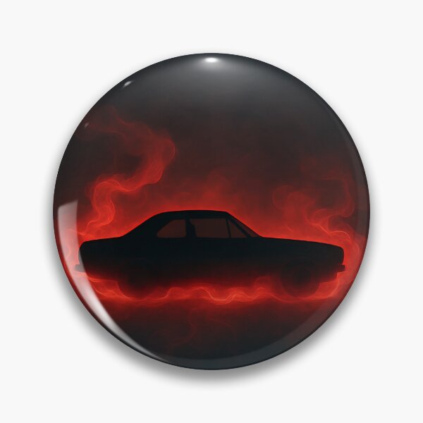 Item preview, Minimalist Car Silhouette with Red Neon Smoke – Dark Moody designed and sold by PosterFuel.