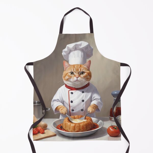 Item preview, Cat Chef Making Pizza Funny Cat Kitchen Illustration designed and sold by Angelsartsandpattern.