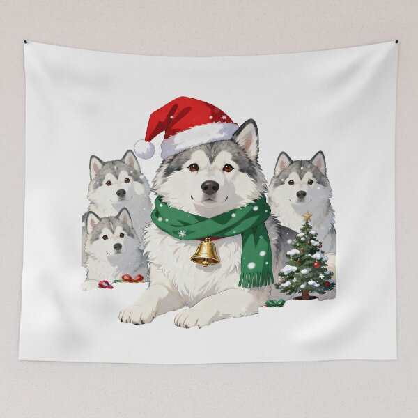 Item preview, Alaskan Malamute Merry Christmas designed and sold by forget45studio.