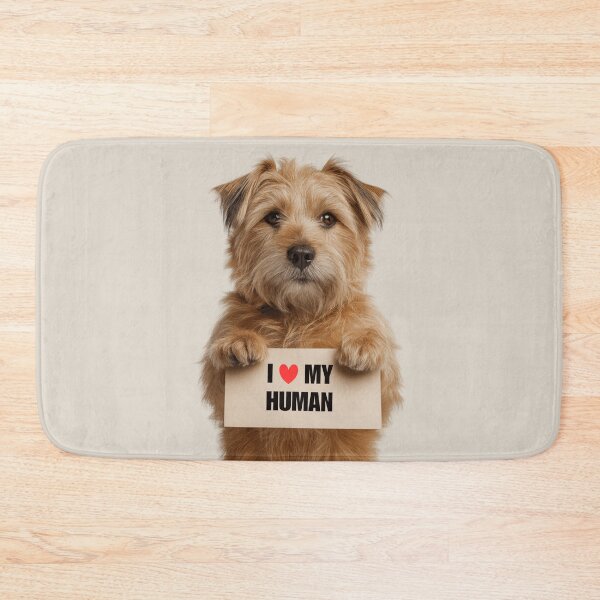 Item preview, Cute Norfolk Terrier dog with Signboard I love my Human  designed and sold by LazyOwlStore.