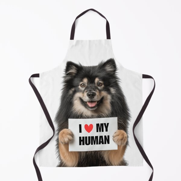 Item preview, Cute Finnish Lapphund dog with Signboard I love my Human designed and sold by LazyOwlStore.