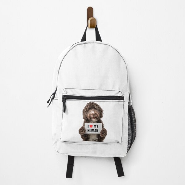 Item preview, Cute Barbet dog with Signboard I love my Human designed and sold by LazyOwlStore.