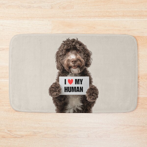Item preview, Cute Barbet dog with Signboard I love my Human  designed and sold by LazyOwlStore.