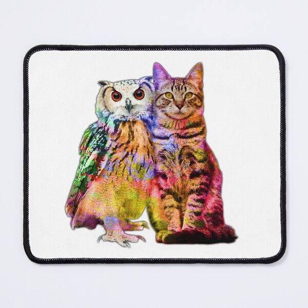 Item preview, meowl a cat and an owl cute colorful designed and sold by ramwebroom.
