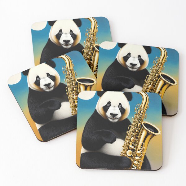 Item preview, Panda Jazz Jam Saxophone Extravaganza designed and sold by BreanaStoreArt.