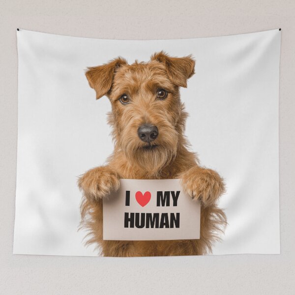 Item preview, Cute Irish Terrier dog with Signboard I love my Human  designed and sold by LazyOwlStore.