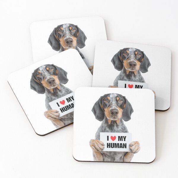 Item preview, Cute Bluetick Coonhound dog with Signboard I love my Human  designed and sold by LazyOwlStore.
