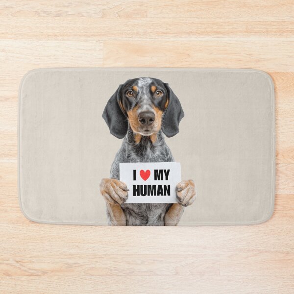 Item preview, Cute Bluetick Coonhound dog with Signboard I love my Human  designed and sold by LazyOwlStore.