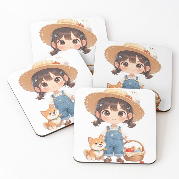 Item preview, Adorable Farm Girl with Shiba Dog designed and sold by IDEON-23.