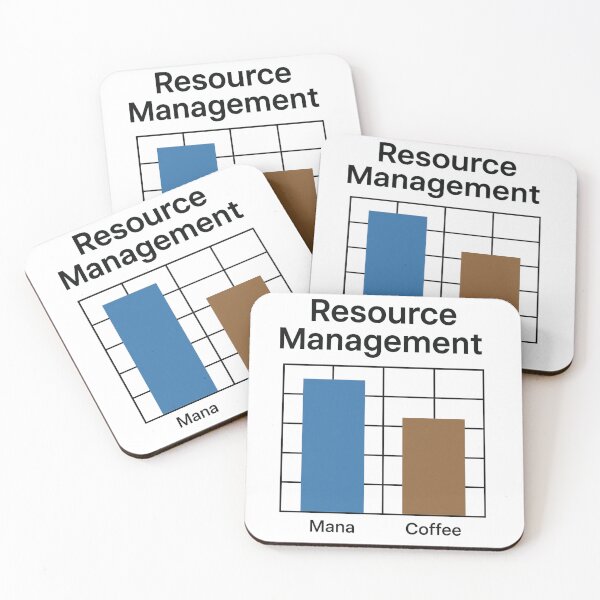 Item preview, Resource Management Bar Chart – Funny Mana vs Coffee Gamer Design designed and sold by POD DYNASTY | Original Print On Demand T-Shirt Graphics.
