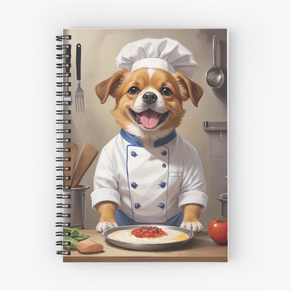 Item preview, Funny Dog Chef with Soup Cute Puppy Kitchen Art designed and sold by Angelsartsandpattern.