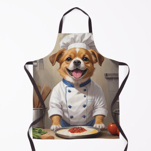 Item preview, Funny Dog Chef with Soup Cute Puppy Kitchen Art designed and sold by Angelsartsandpattern.