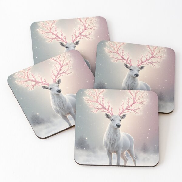 Item preview, Surreal Pinkmas Stag – Magical Winter Artwork designed and sold by LaLi-Designs.