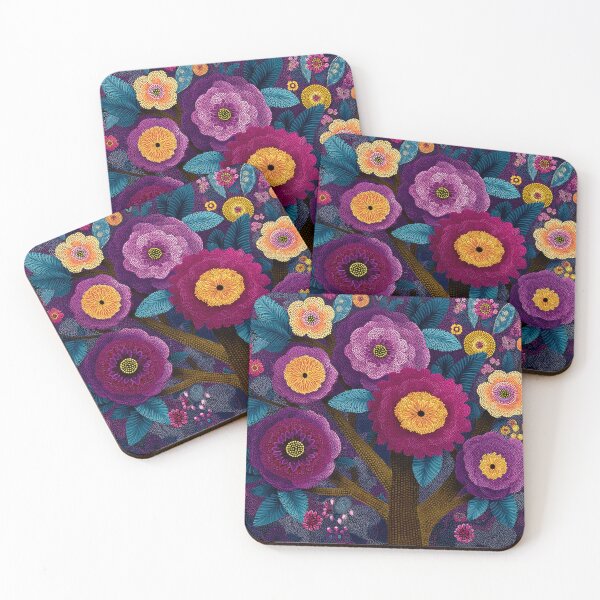 Item preview, Aboriginal Inspired Dot Art - Flowering Tree At Night designed and sold by GrinGalore.