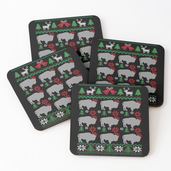 Item preview, Bison Wearing Santa Hats American Buffalo Ugly Christmas designed and sold by MaryPadillapm.