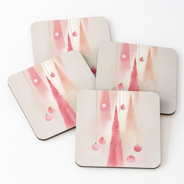 Item preview, Minimalist Pinkmas Trees – Watercolor Holiday Art designed and sold by LaLi-Designs.