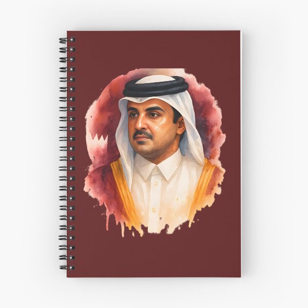 Item preview, Emir Tamim bin Hamad Al Thani Watercolor Portrait | Qatar Flag Inspired Design designed and sold by AMAOZ.