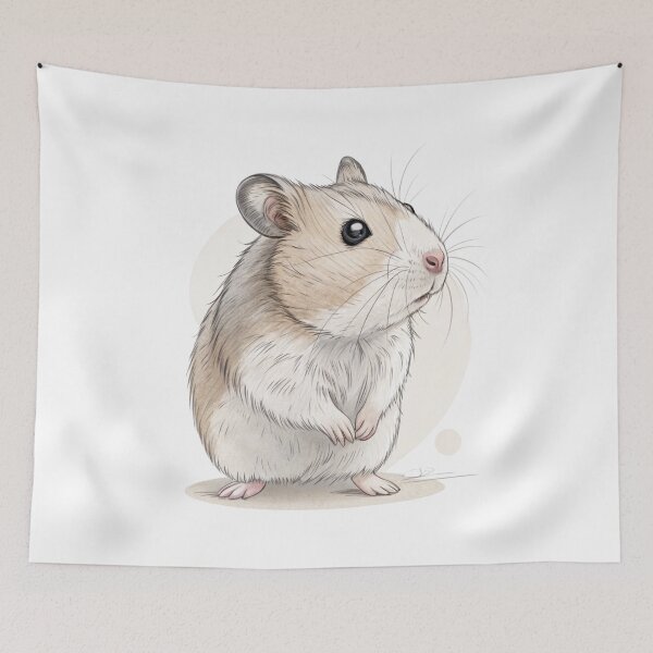 Item preview, Cute Standing Hamster Illustration designed and sold by Ommash.