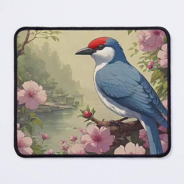 Artikelvorschau, Blauer Vogel unter Kirschblüten entworfen und verkauft von AnGodeSign.