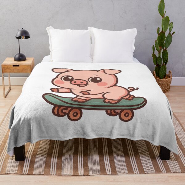 Item preview, Kawaii Piglet on Skateboard – Cute Animal Illustration designed and sold by VDekDesigns.