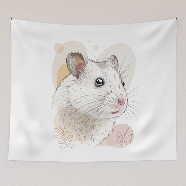Item preview, Cute White Hamster Portrait designed and sold by Ommash.