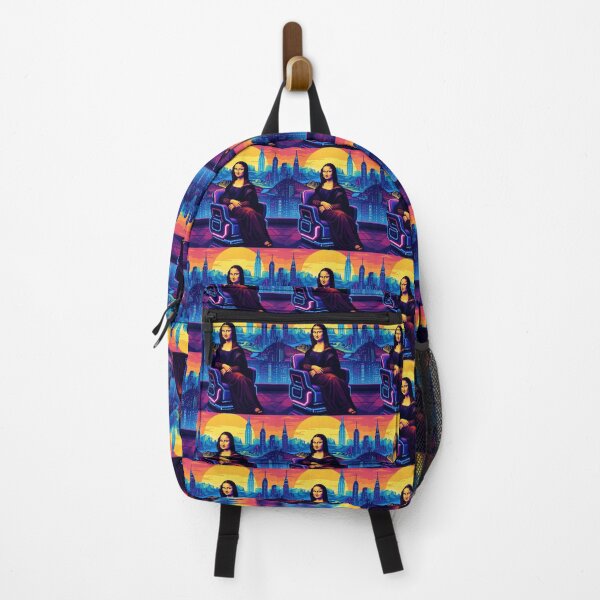 Item preview, Pixel Art Mona Lisa – Neon Cyberpunk Hover Chair Tee designed and sold by Cherry Peony.