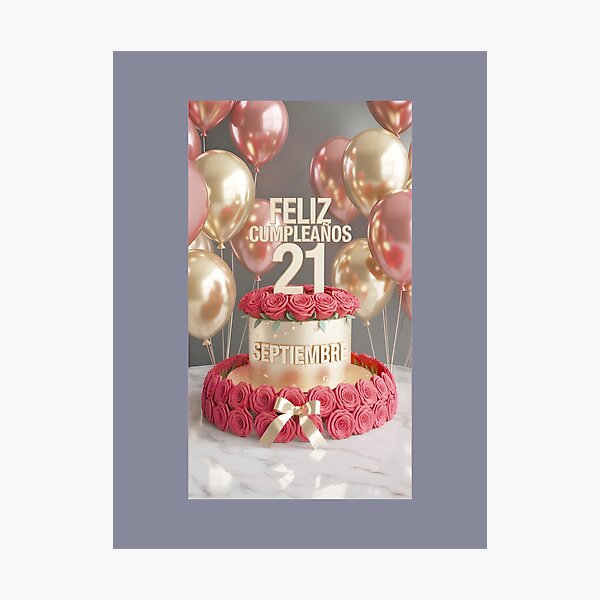 Item preview, Feliz Cumpleaos 21 Septiembre Cake Design designed and sold by Michael Underwood.