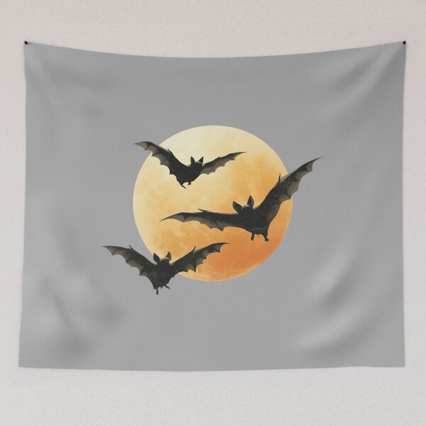 Item preview, Bats in front of a full moon – Halloween night motif designed and sold by Meiersbeste.