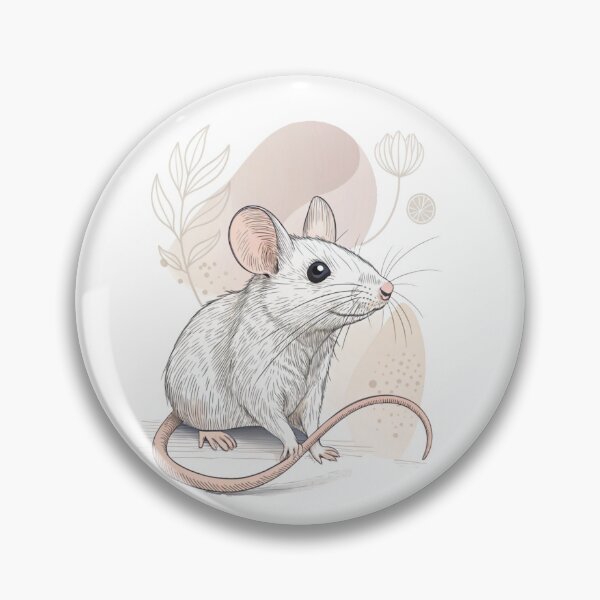 Item preview, Botanical White Mouse Illustration designed and sold by Ommash.