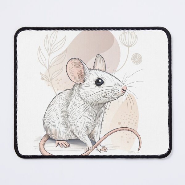 Item preview, Botanical White Mouse Illustration designed and sold by Ommash.