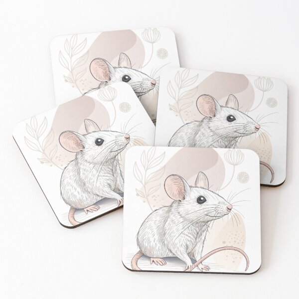 Item preview, Botanical White Mouse Illustration designed and sold by Ommash.